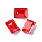 Glass Rhinestone Cabochons, Pointed Back, Faceted, Rectangle, Light Siam, 14x10x5.5mm