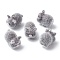 Animal Flocking Resin Pendants, with Platinum Iron Loop, Pig, 19x13x20mm, Hole: 2mm