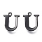 304 Stainless Steel Charms, Laser Cut, Alphabet, Electrophoresis Black, Letter.U, 12x10x0.8mm, Hole: 1mm