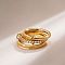 Brass Micro Pave Cubic Zirconia Finger Rings, Golden, US Size 8(18.1mm)