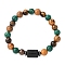 12 Constellations Natural Tiger Eye & Picture Jasper & Agate & Black Onyx Round Beaded Stretch Bracelets for Men Women, Column, Scorpio, 7-1/2 inch(19cm)