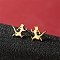 Stainless Steel Stud Earrings, Dog Shape, Golden, 11x9mm