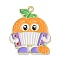 Zinc Alloy Pendant, with Enamel, Fruit, Orange, 31.5x24.5x1.5mm, Hole: 1.8mm
