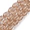 Transparent Glass Beads Strands, Faceted, Teardrop, Camel, 8x6mm, Hole: 1.2mm, about 65~67pcs/strand, 20.08 inch(51cm)