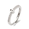 Rack Plating Brass Clear Cubic Zirconia Number 6 Adjustable Rings for Women, Cadmium Free & Lead Free, Long-Lasting Plated, Platinum, 5.1x3.6mm, US Size 8(18.1mm)