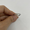 Brass Micro Pave Clear Cubic Zirconia Finger Rings, Real Platinum Plated, Letter N, Inner Diameter: 20mm
