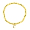 Brass Pendants Bracelets, Real 18K Gold Plated, Letter G, 0.16 inch(0.4cm), Inner Diameter: 2.17 inch(5.5cm), pendant: 10~10.5x2.5~8mm