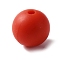 Silicone Beads, Round, FireBrick, 15mm, Hole: 2mm