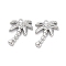 Brass Rhinestone Pendants, Cadmium Free & Nickel Free & Lead Free, Coconut Tree Charms, Real Platinum Plated, 14x13x3mm, Hole: 1.2mm