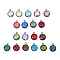 Glass Charms, with Gunmetal Cadmium Free & Nickel Free & Lead Free Brass Findings, Long-Lasting Plated, Faceted Flat Round, Mixed Color, 6x4x1.5mm, Hole: 0.9mm