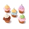 3D Opaque Resin Pendants, Ice Cream, with Platinum Iron Loop, Mixed Color, 29.5~30x22.5x22.5mm, Hole: 2mm