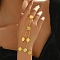 Elegant Middle Eastern Style Brass Finger Ring Bracelets for Women, Flat Round, Golden, 4-1/2 inch(11.5cm), Inner Diameter: 9-1/4 inch(23.5cm)