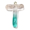 Resin Pendant, with Iron Ring Finding, Letter A~Z, Letter T, 39x27.5x7.5mm, Hole: 2mm