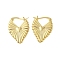Heart Brass Hoop Earrings for Women, Real 18K Gold Plated, 28x20.5x2.5mm