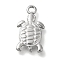 Ocean Theme Anti-Tarnish 304 Stainless Steel Pendants, Stainless Steel Color, Tortoise, 16.5x9.5x2.5mm, Hole: 1.6mm