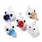 Handmade Lampwork Pendants, Sheep, Mixed Color, 23x20x23mm, Hole: 3.5x2.5mm