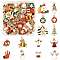 40Pcs Christmas Theme Alloy Enamel Pendants, Cadmium Free & Lead Free, Light Gold, Mixed Shapes, 14.5~25.5x10.5~26x1~2.5mm, Hole: 1.5~1.8mm
