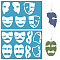 Acrylic Earring Handwork Template, Card Leather Cutting Stencils, Facemask, Smiling Face, 130x90x2mm, 2pcs/set