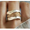 Alloy Wire Wrapped Finger Rings, Golden & Silver, US Size 7(17.3mm)