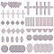 SUNNYCLUE 1 Box 60Pcs 12 Style Blank Stamping Tag Pendants Charms Links with Hole Rectangle Heart Cross Flat Round Rhombus Oval Stainless Steel Links Pendants for Jewelry Making Craft Accessories