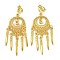 Bohemia Zinc Alloy Clip-on Earrings, Chandelier Earrings for Women, Golden, 65x23.5mm
