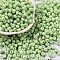 Baking Paint Glass Seed Beads, Round Hole, Rondelle, Grade A, Light Green, 5~6x3.5~4mm, Hole: 1.6~1.8mm, about 3000pcs/pound