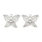 Brass Micro Pave Clear Cubic Zirconia Pendants, Cadmium Free & Nickel Free & Lead Free, Butterfly, Real Platinum Plated, 15x19x2mm, Hole: 1.5mm