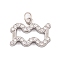 316 Stainless Steel Micro Pave Cubic Zirconia Pendants, with Jump Rings, Stainless Steel Color, 12 Constellation Charm, Stainless Steel Color, Aquarius, 10x13.5x2mm, Hole: 2.5mm