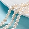 Natural Cultured Freshwater Pearl Beads Strands, Two Sides Polished, Nuggets, Antique White, 6~8x4.5~6x5~6.5mm, Hole: 0.6mm, about 21~22pcs/strand, 6.50 inch(16.5cm)