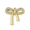Alloy Pendants, with Crystal Rhinestone, Bowknot, Golden, 16x17x2.5mm, Hole: 1.2mm