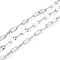Tarnish Resistant 304 Stainless Steel Cable Chains, with Spool, Soldered, Stainless Steel Color, 10~10.5x4.5~5x1mm, 10.93 yards(10m)/roll