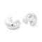 Brass Crimp Beads Covers, Silver, 5.5x3mm, Hole: 2.3mm