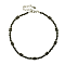 6mm Round Frosted Natural Obsidian & Natural Lava Rock Beaded Necklaces for Men and Women