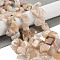 Natural Cherry Blossom Agate Beads Strands, Nuggets, Top Drilled, 9.5~15x10.5~21.5x4.5~8mm, Hole: 2mm, about 52pcs/strand, 15.35''(39cm)