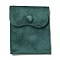 Velvet Jewelry Pouches, Jewelry Gift Bags with Snap Button, for Ring Necklace Earring Bracelet Storage, Rectangle, Dark Cyan, 9.9x7.9x0.2cm