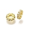 Brass Micro Pave Clear Cubic Zirconia Beads, Rack Plating, Long-Lasting Plated, Lead Free & Cadmium Free, Flat Round, Golden, 6.5x2mm, Hole: 2.5mm