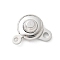 Rack Plating Brass Snap Clasps, Long-Lasting Plated, Real Platinum Plated, 15.5x9x5mm, Hole: 1.3 and 1.8mm