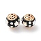 Handmade Resin Indonesia Round Beads, with Alloy Rhinestone Findings, Round with Star, Black, 17x18x16.5mm, Hole: 2mm
