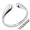 Vintage Stainless Steel Couple Rings, Open Cuff Rings for Women Men, Stainless Steel Color