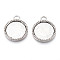 Tibetan Style Alloy Pendant Cabochon Settings, Cadmium Free & Lead Free, Flat Round, Antique Silver, Tray: 19mm, 28x23x2.5mm, Hole: 4mm