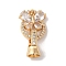 Brass Micro Pave Cubic Zirconia Fold Over Clasps, with Glass, Butterfly, Clear, 22mm, Hole: 4.2mm