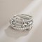 Brass Micro Pave Cubic Zirconia Finger Rings, Platinum, US Size 7(17.3mm)