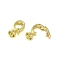 Brass Fold Over Clasps, Golden, 14.5x7.5x6mm, Hole: 4.5mm