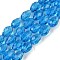 Transparent Glass Beads Strands, Faceted, Teardrop, Deep Sky Blue, 8x6mm, Hole: 1.2mm, about 65~67pcs/strand, 20.08 inch(51cm)