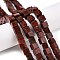 Natural Sesame Jasper/Kiwi Jasper Beads Strands, Cube, FireBrick, 8~8.5x8~8.5x8~8.5mm, Hole: 1.2mm, about 47~49pcs/strand, 15.35~15.79''(39~40.1cm)