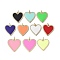Brass Micro Pave Cubic Zirconia Pendants, with Enamel, Heart, Rack Plating, Long-Lasting Plated, Lead Free & Cadmium Free, with Jump Ring, Mixed Color, 30.5x30x2mm, Hole: 5x3mm