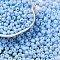 Baking Paint Glass Seed Beads, Round Hole, Rondelle, Grade A, Cornflower Blue, 5~6x3.5~4mm, Hole: 1.6~1.8mm, about 3000pcs/pound