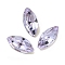 Glass Rhinestone Cabochons, Pointed Back & Back Plated, Faceted, Horse Eye, Violet, 8x4x3mm