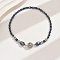 AB Color Glass & Alloy Beaded Anklets for Women, Fashionable, Versatile and Simple, Marine Blue, 10 inch(25.5cm)