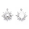 Non-Tarnish 201 Stainless Steel Pendants, Sun, Stainless Steel Color, 18.5x16x2mm, Hole: 1.4mm